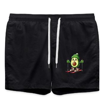 Avocado Wintersport Urlaub - Badeshorts - Schwarz - Vorne - AI Model Male 185 light (185cm)