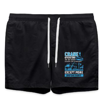 Crane Operator Is More Important - Swim Trunks - black - Front - AI Model Male 185 light (185cm)