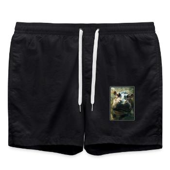 Hippopotamus Hippopotamus - Swim Trunks - black - Front - AI Model Male 185 light (185cm)