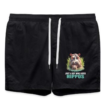 Hippopotamus Hippopotamus - Swim Trunks - black - Front - AI Model Male 185 light (185cm)
