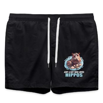 Hippopotamus Hippopotamus - Swim Trunks - black - Front - AI Model Male 185 light (185cm)