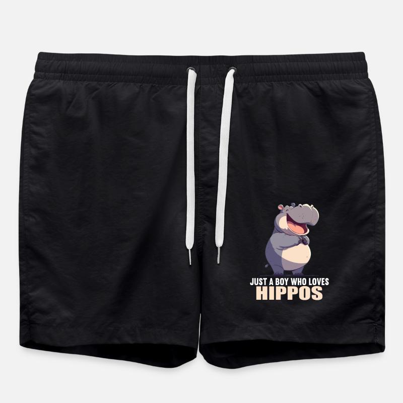 Nilpferd Flußpferd - Badeshorts - Schwarz