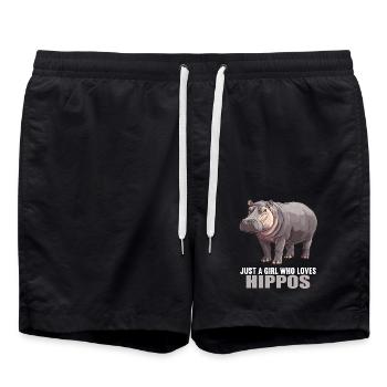 Hippopotamus Hippopotamus - Swim Trunks - black - Front - AI Model Male 185 light (185cm)