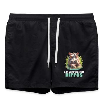 Hippopotamus Hippopotamus - Swim Trunks - black - Front - AI Model Male 185 light (185cm)