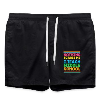 Lehrer der Mittelstufe - Badeshorts - Schwarz - Vorne - AI Model Male 185 light (185cm)