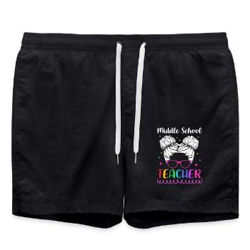 Lehrer der Mittelstufe - Badeshorts - Schwarz - Vorne - AI Model Male 185 light (185cm)