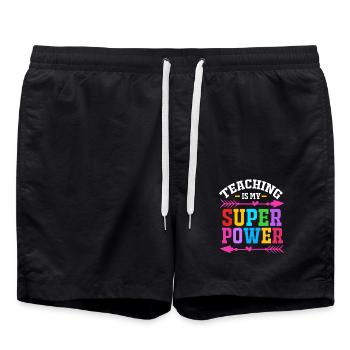 Lehrer der Mittelstufe - Badeshorts - Schwarz - Vorne - AI Model Male 185 light (185cm)