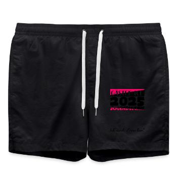 Jugendweihe 2025 Gästebuch Geschenk Mädchen Jungen - Badeshorts - Schwarz - Vorne - AI Model Male 185 light (185cm)