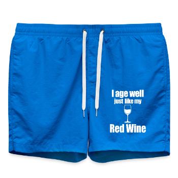 Wine Lover Foodie Quote - Swim Trunks - cobalt blue - Front