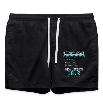 18 Geburtstag Lustiges Geburtstags Outfit Geschenk - Badeshorts - Schwarz - Vorne - AI Model Male 185 light (185cm)