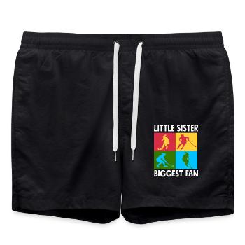 Little Sister Field Hockey Player Fan - Swim Trunks - black - Front - AI Model Male 185 light (185cm)