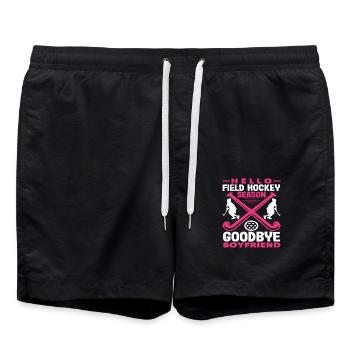 Hallo Feldhockey Spieler Saison Tschüss Freund - Badeshorts - Schwarz - Vorne - AI Model Male 185 light (185cm)