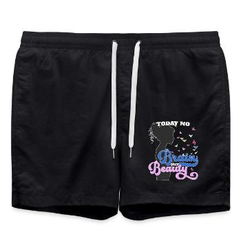 Aujourd’hui, pas de cerveau, seulement de la beauté - Short de bain - noir - Devant - AI Model Male 185 light (185cm)