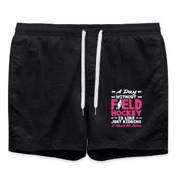 Ein Tag Ohne Feldhockeyspieler Ist Wie Nur Spaß - Badeshorts - Schwarz - Vorne - AI Model Male 185 light (185cm)