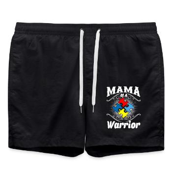 Autism Awareness Mama Of A Warrior Autism - Swim Trunks - black - Front - AI Model Male 185 light (185cm)