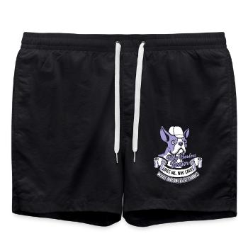 My Boston Terrier Likes Me - Swim Trunks - black - Front - AI Model Male 185 light (185cm)