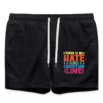 There Is No Hate Like Christian Love 5 - Badeshorts - Schwarz - Vorne - AI Model Male 185 light (185cm)