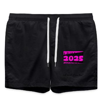 Jugendweihe 2025 Gästebuch Geschenk Mädchen Jungen - Badeshorts - Schwarz - Vorne - AI Model Male 185 light (185cm)