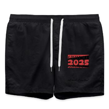 Jugendweihe 2025 Livre d’or Cadeau Filles Garçons - Short de bain - noir - Devant - AI Model Male 185 light (185cm)