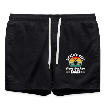 Bester Field Hockey Spieler Papa - Badeshorts - Schwarz - Vorne - AI Model Male 185 light (185cm)