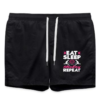 Joueur de hockey sur gazon Manger dormir Hockey Répéter - Short de bain - noir - Devant - AI Model Male 185 light (185cm)