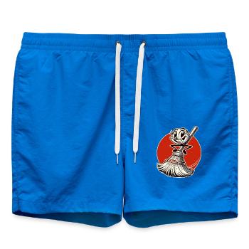 Balai en carton rétro joyeux - Short de bain - cobalt blue - Devant