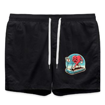Le cœur dans la réserve, j’ai besoin d’amour - Short de bain - noir - Devant - AI Model Male 185 light (185cm)