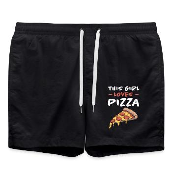 Pizza Saying Joke Pizzeria Funny Pizza Gift - Swim Trunks - black - Front - AI Model Male 185 light (185cm)