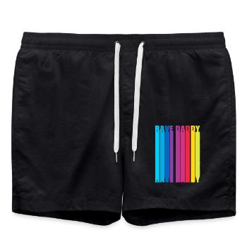 Rave Raver Techno music Techno bass Mixer - Swim Trunks - black - Front - AI Model Male 185 light (185cm)