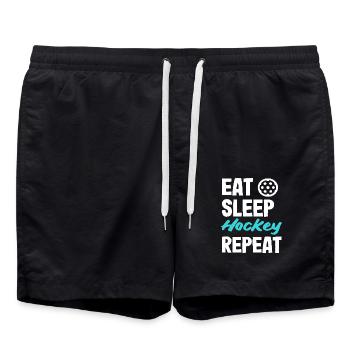 Manger Dormir Hockey Joueurs de hockey répétés - Short de bain - noir - Devant - AI Model Male 185 light (185cm)