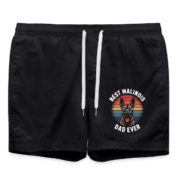 Belgian Shepherd Saying Malinois Gift - Swim Trunks - black - Front - AI Model Male 185 light (185cm)