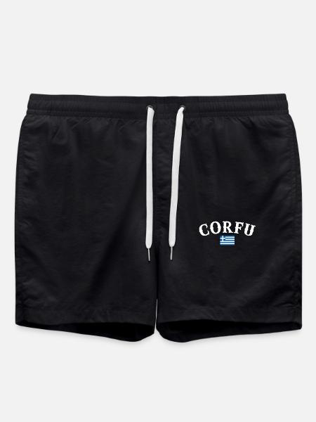 Korfu Hellas gresk flagg gresk - Badeshorts - svart