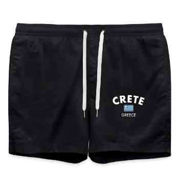 Crete Griechenland Griechische Flagge Grieche - Badeshorts - Schwarz - Vorne - AI Model Male 185 light (185cm)