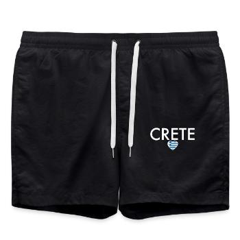 Crete Griechenland Griechische Flagge Grieche - Badeshorts - Schwarz - Vorne - AI Model Male 185 light (185cm)