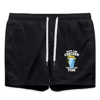 Le goût du poulet sent le poisson Humour Spruch - Short de bain - noir - Devant - AI Model Male 185 light (185cm)