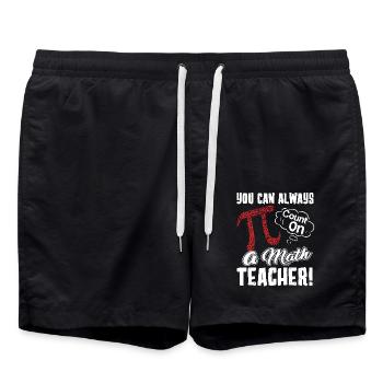 Pi Day You Can Always Pi Count On A Math Teacher - Swim Trunks - black - Front - AI Model Male 185 light (185cm)
