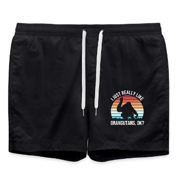 Orang Utan - Badeshorts - Schwarz - Vorne - AI Model Male 185 light (185cm)