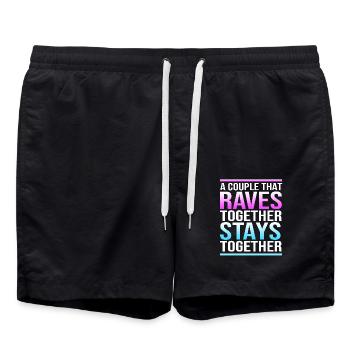 Rave Raver Techno music Techno bass Mixer - Swim Trunks - black - Front - AI Model Male 185 light (185cm)
