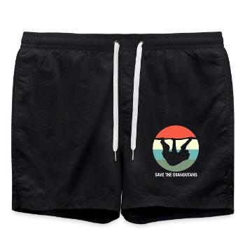 Orang Utan - Badeshorts - Schwarz - Vorne - AI Model Male 185 light (185cm)