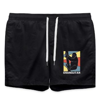 Orang Utan - Badeshorts - Schwarz - Vorne - AI Model Male 185 light (185cm)
