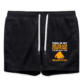 Orang Utan - Badeshorts - Schwarz - Vorne - AI Model Male 185 light (185cm)