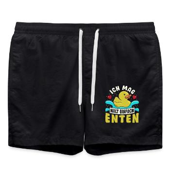 Wasservogel Entenfütterung Quak Ich Mag Halt Enten - Badeshorts - Schwarz - Vorne - AI Model Male 185 light (185cm)