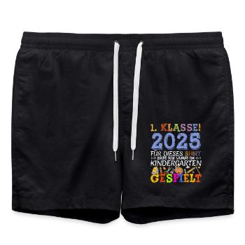School Child 2025 School Enrollment First Grade - Swim Trunks - black - Front - AI Model Male 185 light (185cm)