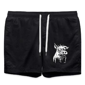 drôle horreur cochon - Short de bain - noir - Devant - AI Model Male 185 light (185cm)