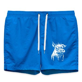 lustiges Horror-Schwein - Badeshorts - Cobalt blue - Vorne