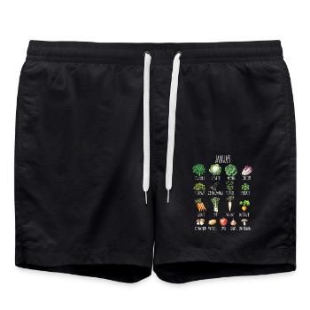 Janvier Collage de légumes et de fruits de saison - Short de bain - noir - Devant - AI Model Male 185 light (185cm)