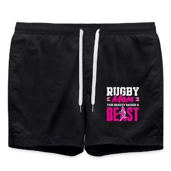 Une maman joueuse de rugby a élevé cette beauté - Short de bain - noir - Devant - AI Model Male 185 light (185cm)