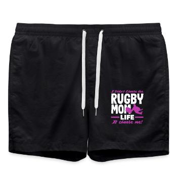 Joueuse de rugby Maman La vie me choisit - Short de bain - noir - Devant - AI Model Male 185 light (185cm)