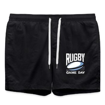 Rugby Player Match Day Passion - Swim Trunks - black - Front - AI Model Male 185 light (185cm)