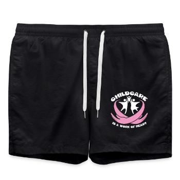 Childcare Provider Work Of Heart - Swim Trunks - black - Front - AI Model Male 185 light (185cm)